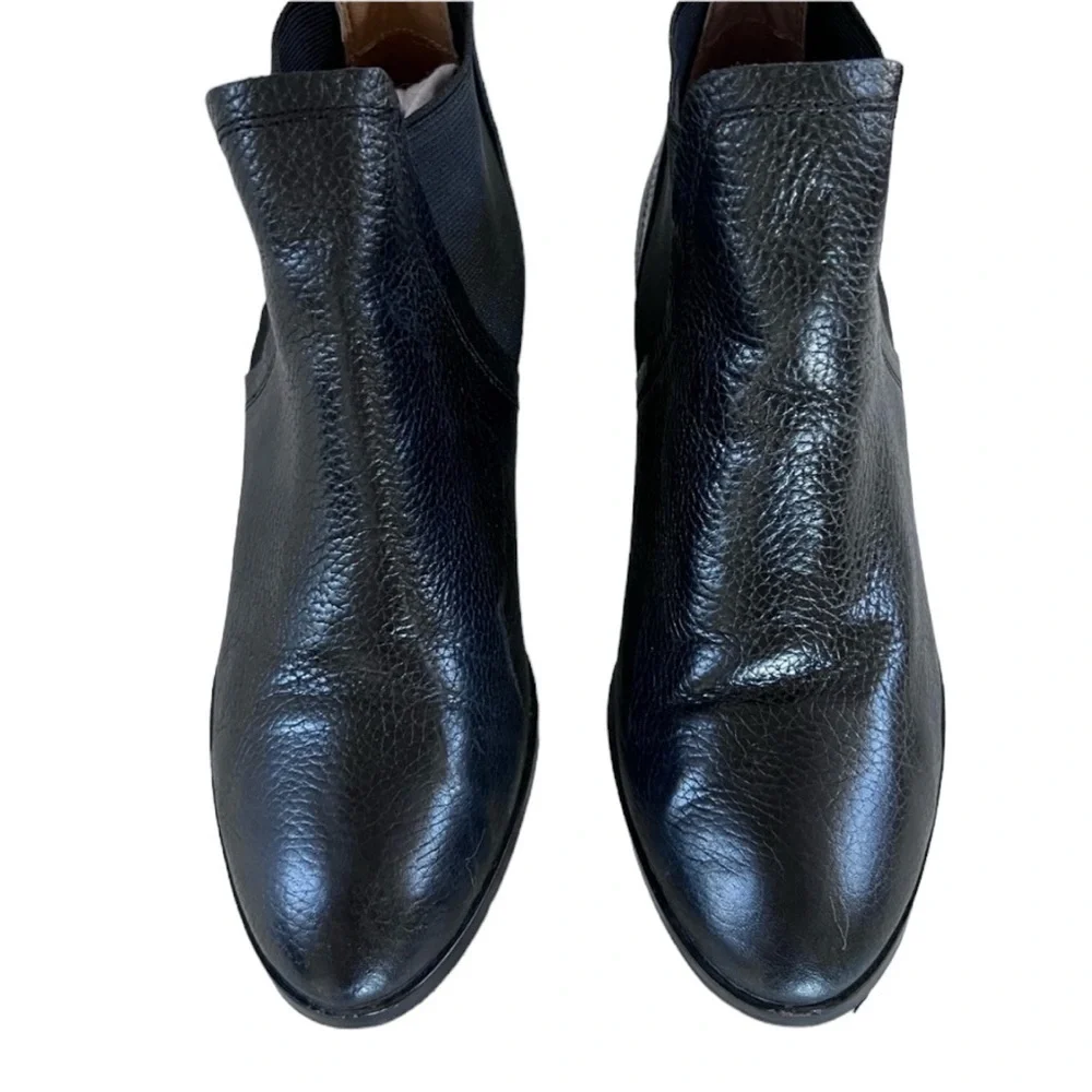 Splendid Black Pebbled Leather Pull On Ankle Boot Size 9.5